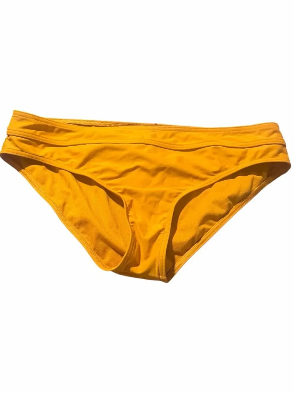 prAna Ramba Swim Bottoms XL Amber Yellow Mid Rise Bikini Bottoms